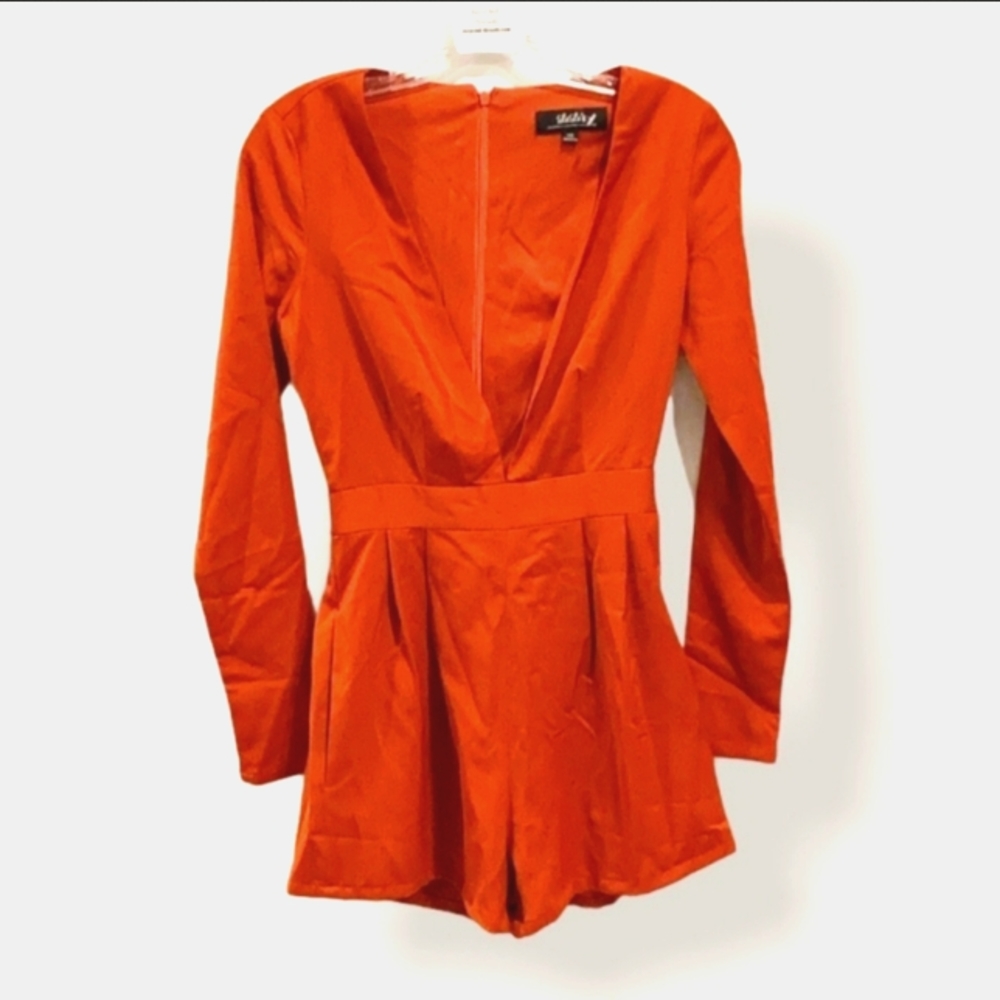 Lulu's Long Sleeve Romper - Brick/Burnt Orange/Rust